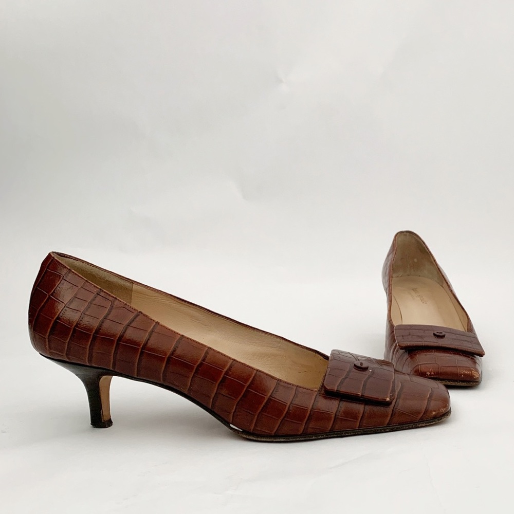 Kate Spade Brown Textured Button Pumps - SZ 6